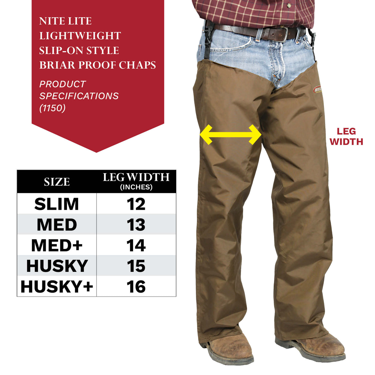 Nite Lite Lightweight Slip-On Briar Proof Chaps - Huntsmart