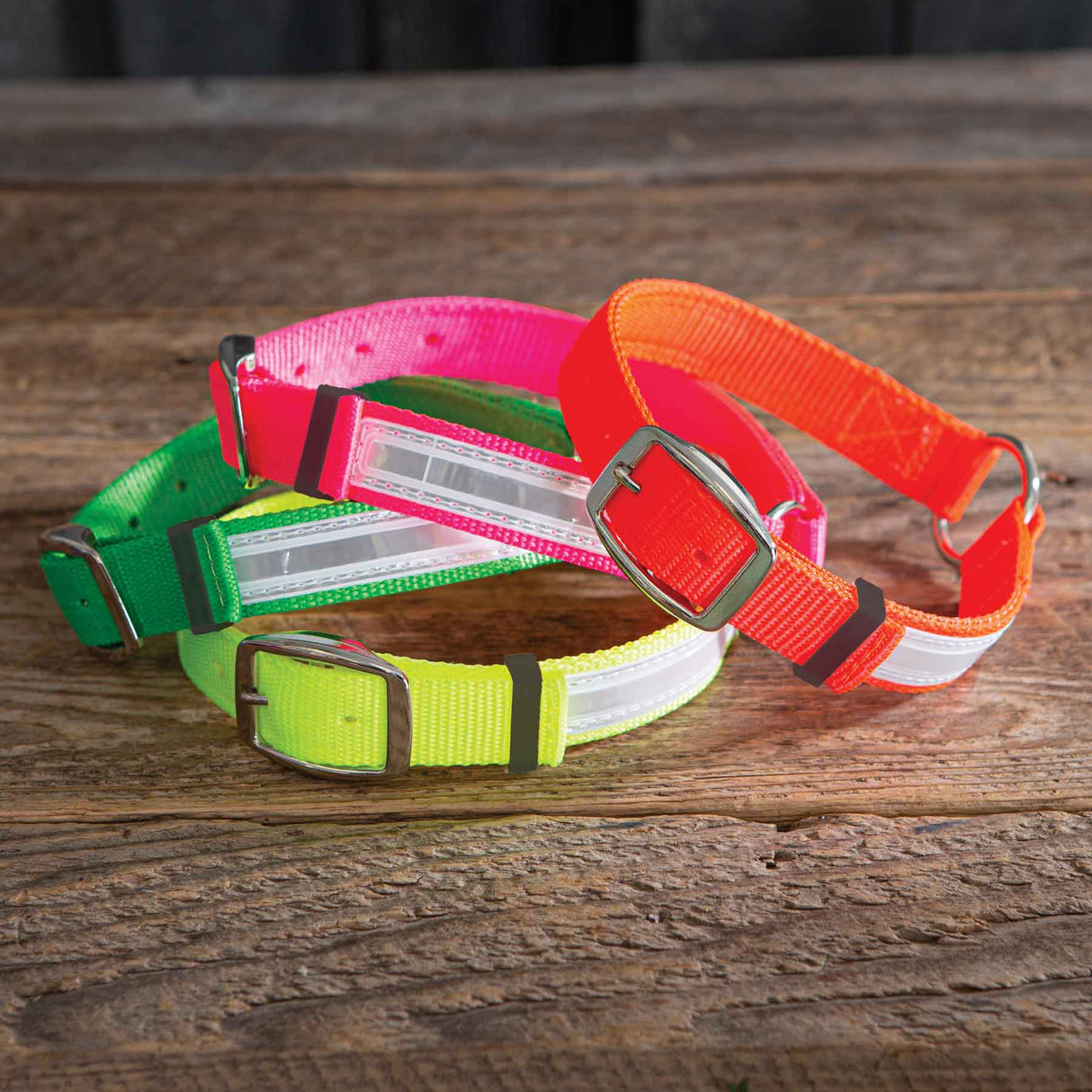 Nite Lite Hi-Viz Nylon Collar Ring-N-Center with Reflexite Strip - Huntsmart