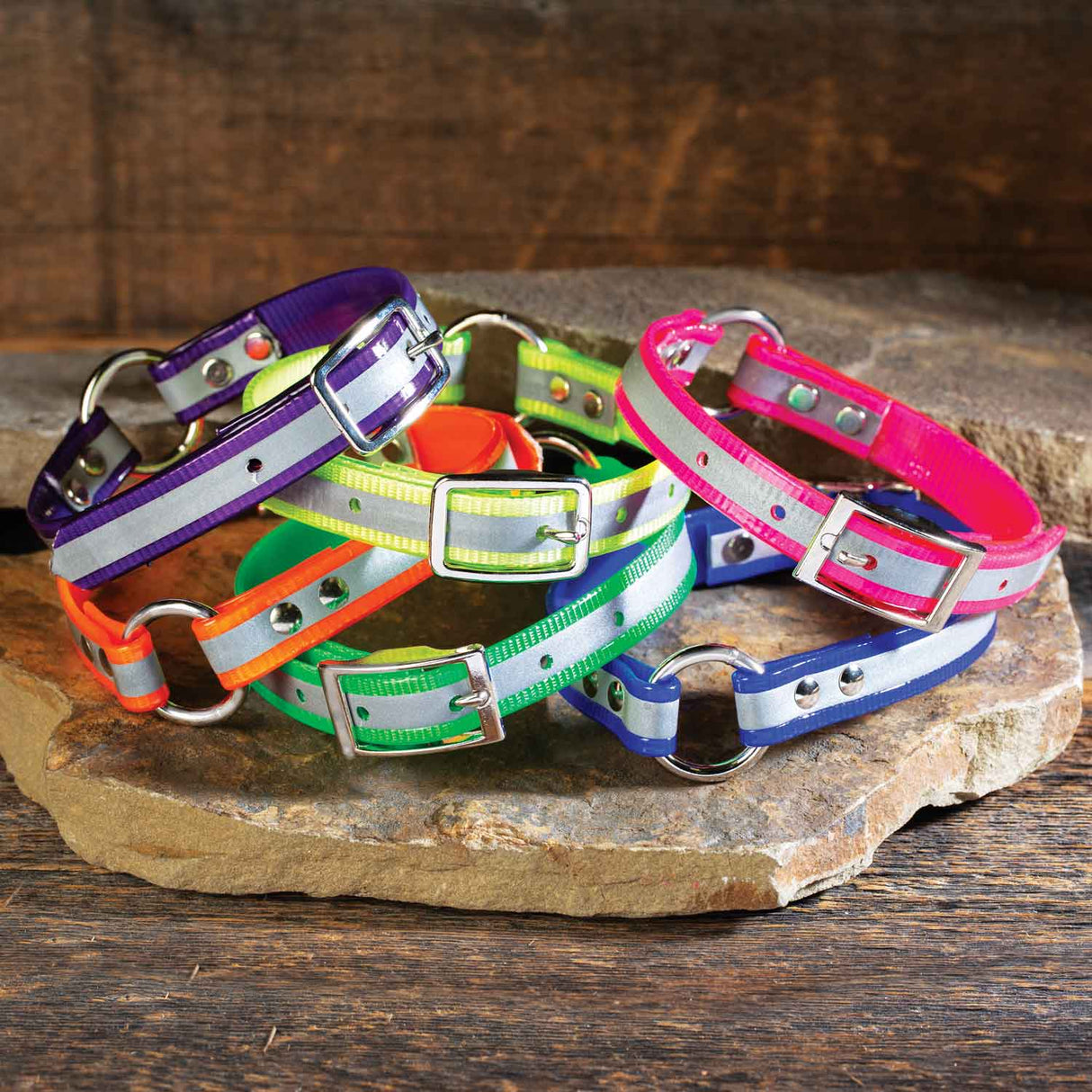 Nite Lite 3/4" Day-Glo Collar Ring-N-Center with Reflective Strip - Huntsmart