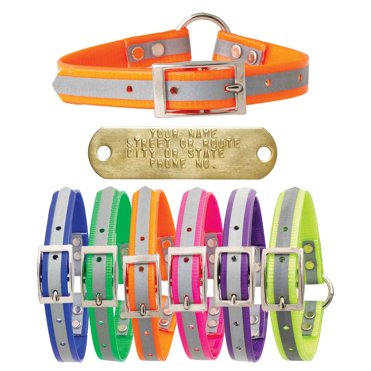 Nite Lite 3/4" Day-Glo Collar Ring-N-Center with Reflective Strip - Huntsmart