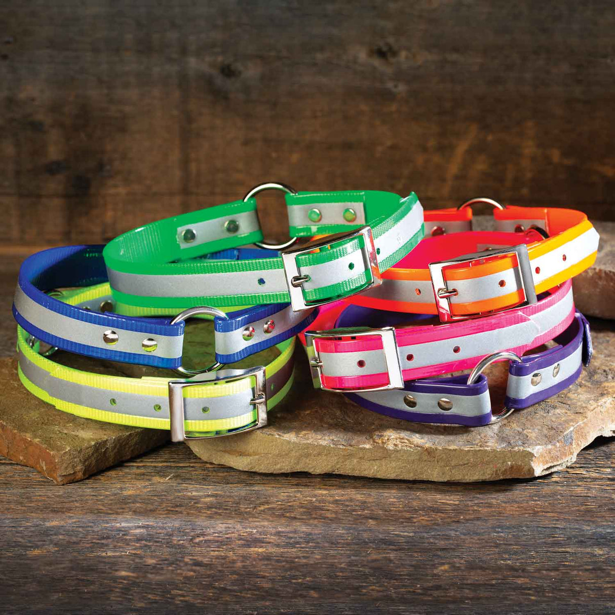 Nite Lite 1" Day-Glo Collar Ring-N-Center with Reflective Strip - Huntsmart