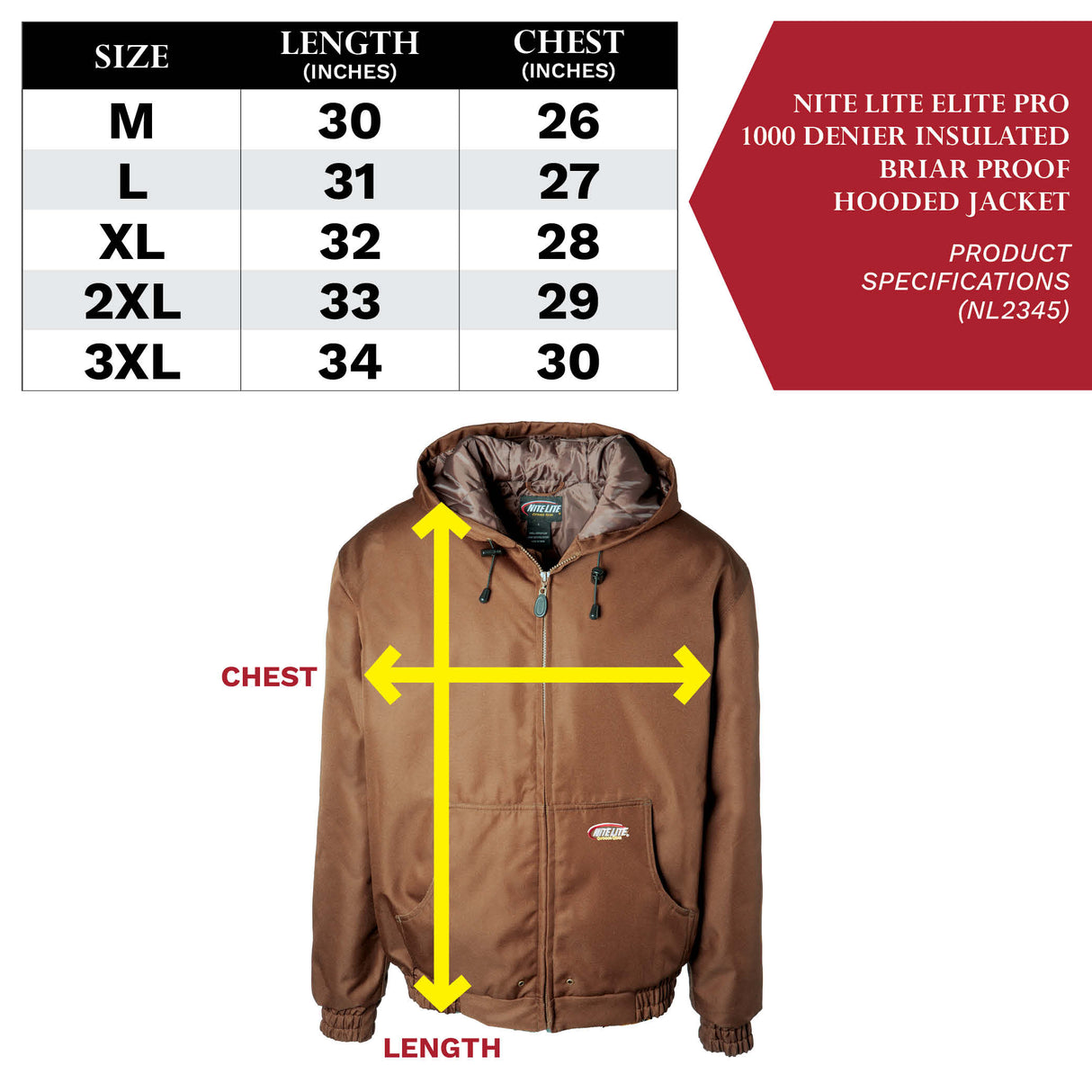 Nite Lite Elite Pro 1000 Denier Insulated Briar Proof Hooded Jacket - Huntsmart