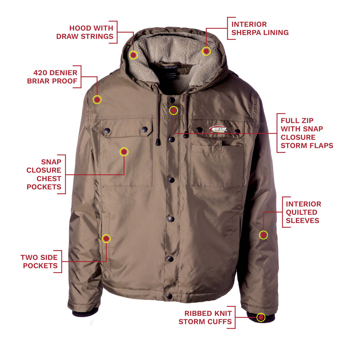 Nite Lite Elite Sherpa-Lined Briar Proof Coat - Huntsmart