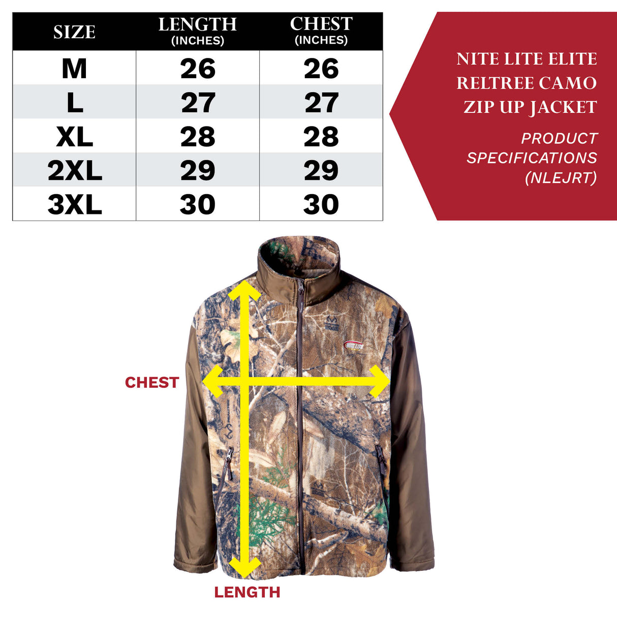 Nite Lite Elite Realtree Camo Zip Up Jacket - Huntsmart