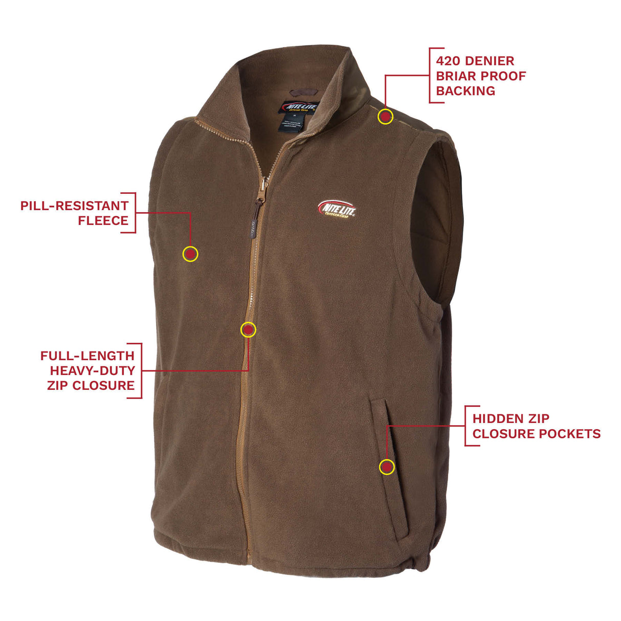 Nite Lite Elite Fleece Vest - Huntsmart