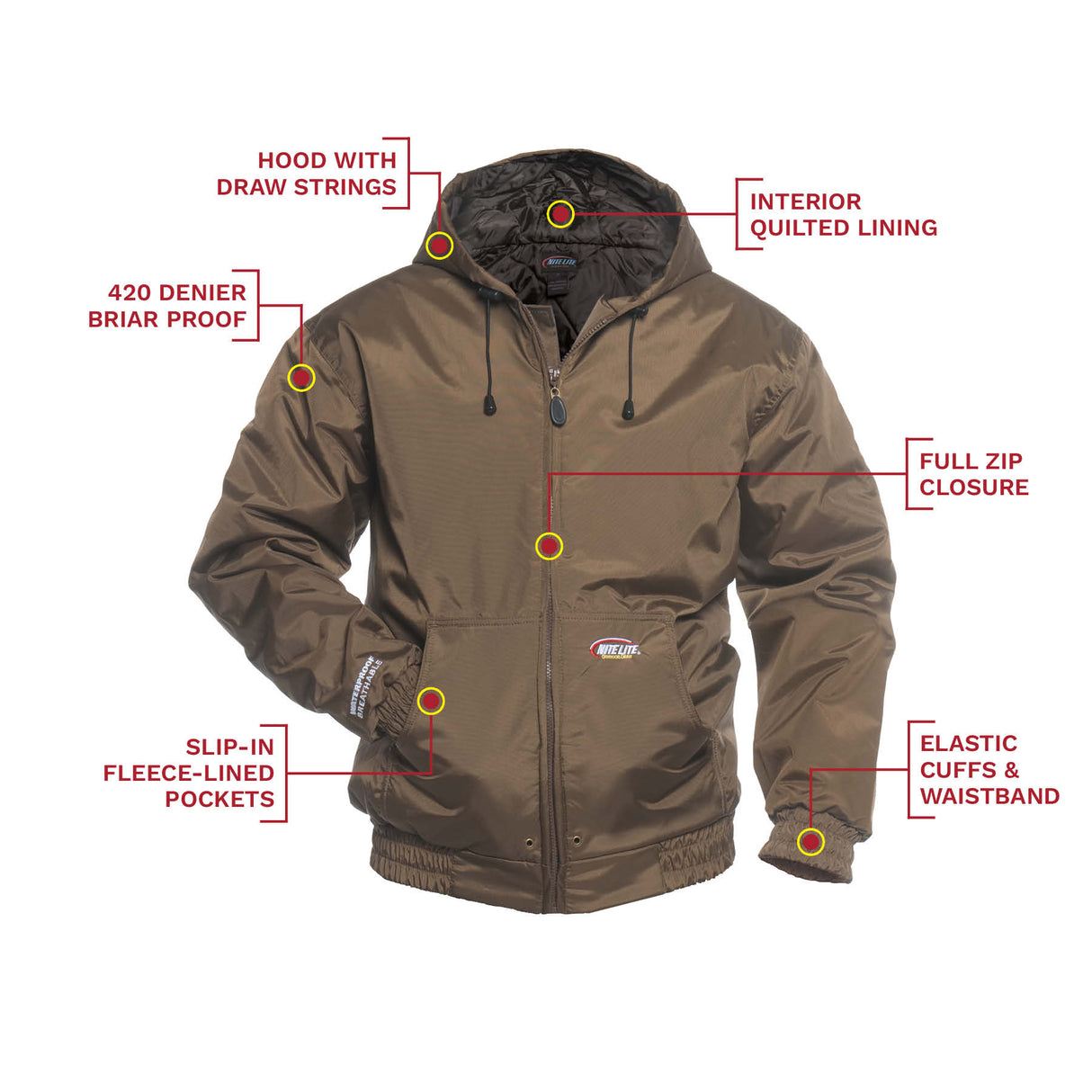 Nite Lite Pro Hooded Briar Proof Brush Jacket - Huntsmart