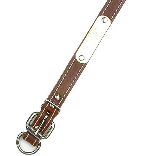 Double Ply 3/4" Wide Stitched Leather Dog Collar - D-Ring in Front - Huntsmart
