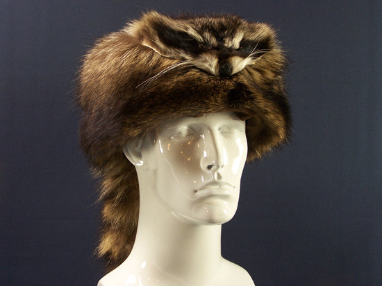 F&T Northern Classics Davy Crockett Style Raccoon Fur Hat - Huntsmart