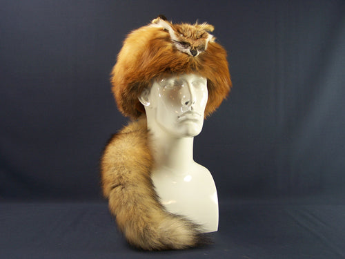 F&T Northern Classics Davy Crockett Style Red Fox Fur Hat - Huntsmart