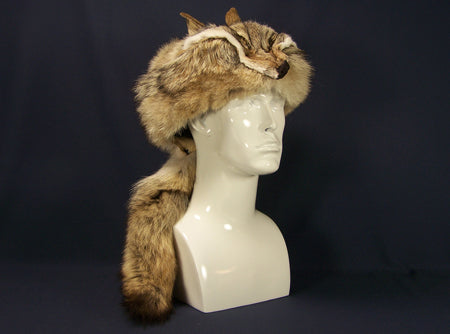 F&T Northern Classics Davy Crockett Style Coyote Fur Hat - Huntsmart
