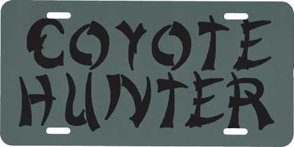 Coyote Hunter License Plate - Huntsmart