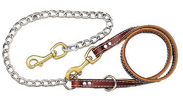 Leather & Chain Tree Tie Leads (3/4" x 60") - Huntsmart