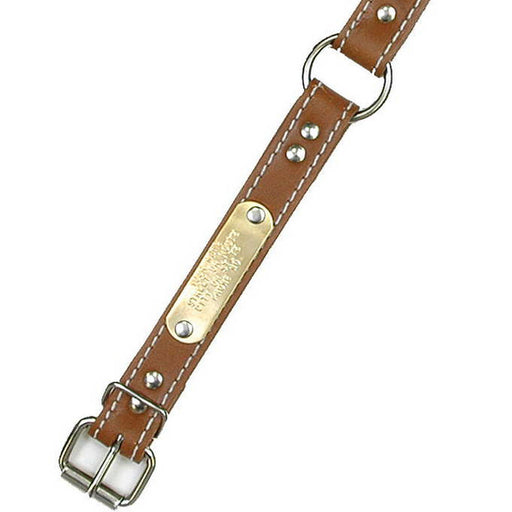 Double Ply 1" Wide Stitched Leather Dog Collar - Ring-N-Center - Huntsmart
