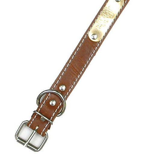 Double Ply 1" Wide Stitched Leather Dog Collar - D-Ring Behind Buckle - Huntsmart