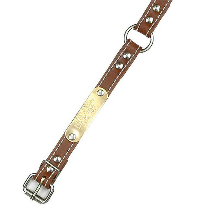 Double Ply 3/4" Wide Stitched Leather Dog Collar - Ring-N-Center - Huntsmart