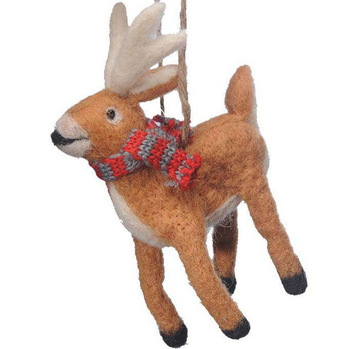 Felted White Tail Deer Ornament - Huntsmart